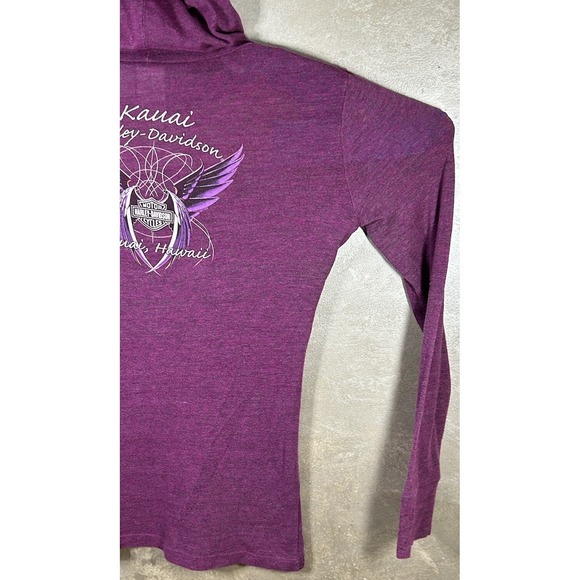 Harley Davidson Hoodie Womens M Purple Lightweight Hoodie Pullover Hawaii - Picture 15 of 15